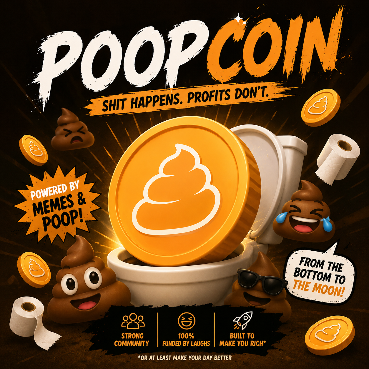 Poopcoin 3D coin